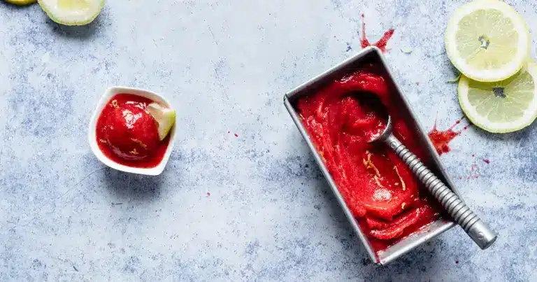 Rezept »5 Minuten Erdbeer Sorbet« (ohne Eismaschine)