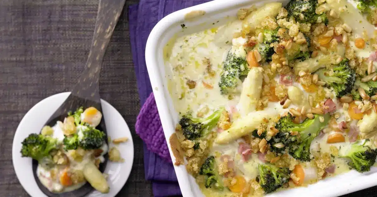 Buntes Spargel Gratin