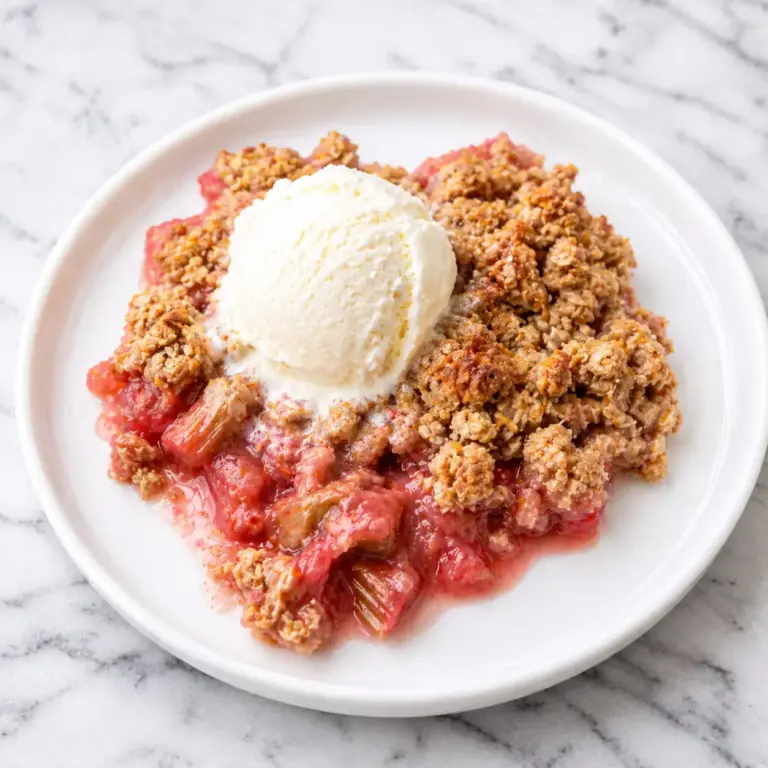 Buttery Rhubarb Crisp Recipe | Easy Single Serving