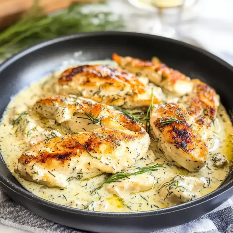 Unwiderstehliches Cremige Dillsauce Hähnchen in einer Pfanne