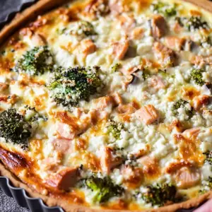 Dinkel Quiche mit Lachs und Brokkoli – einfaches, gesundes Ofenrezept mit Vollkornboden – Noras Kreationen