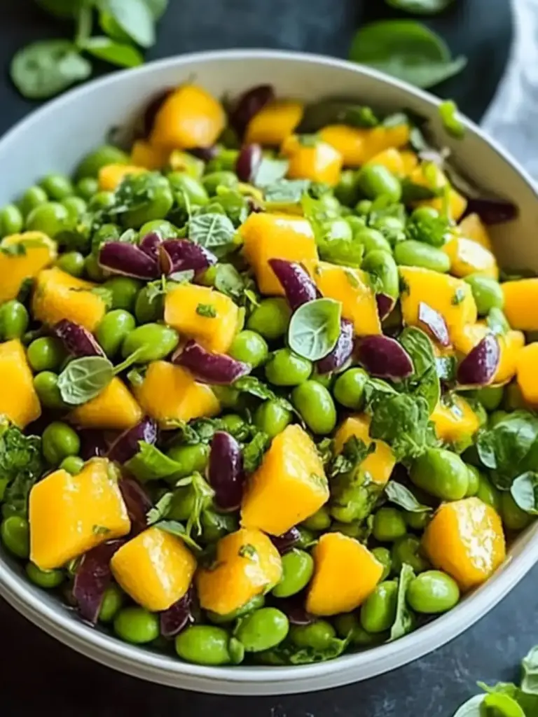 Erfrischender Edamame-Mango-Salat für gesunde Genussmomente