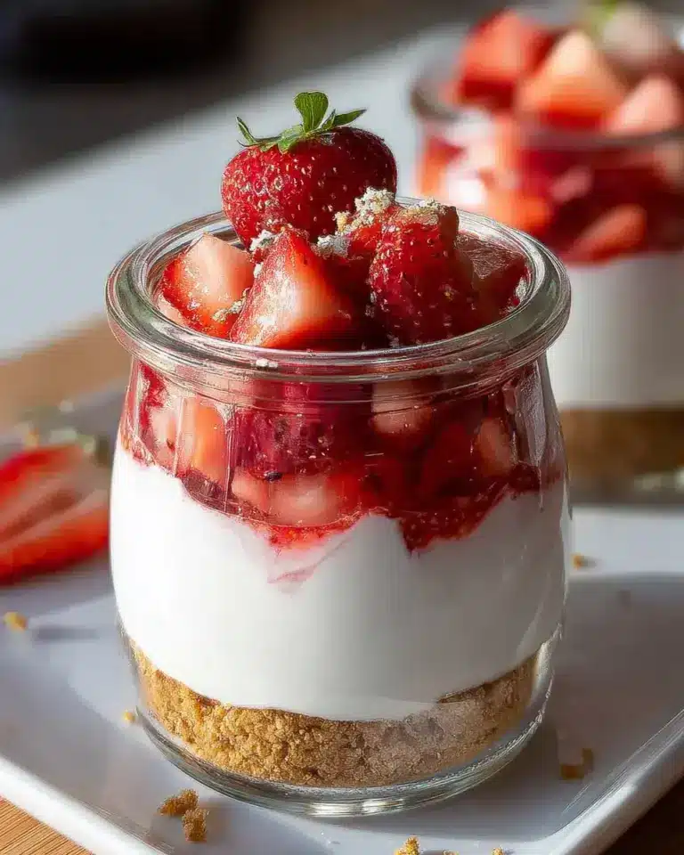 Erdbeer-Dessert im Glas mit Joghurt