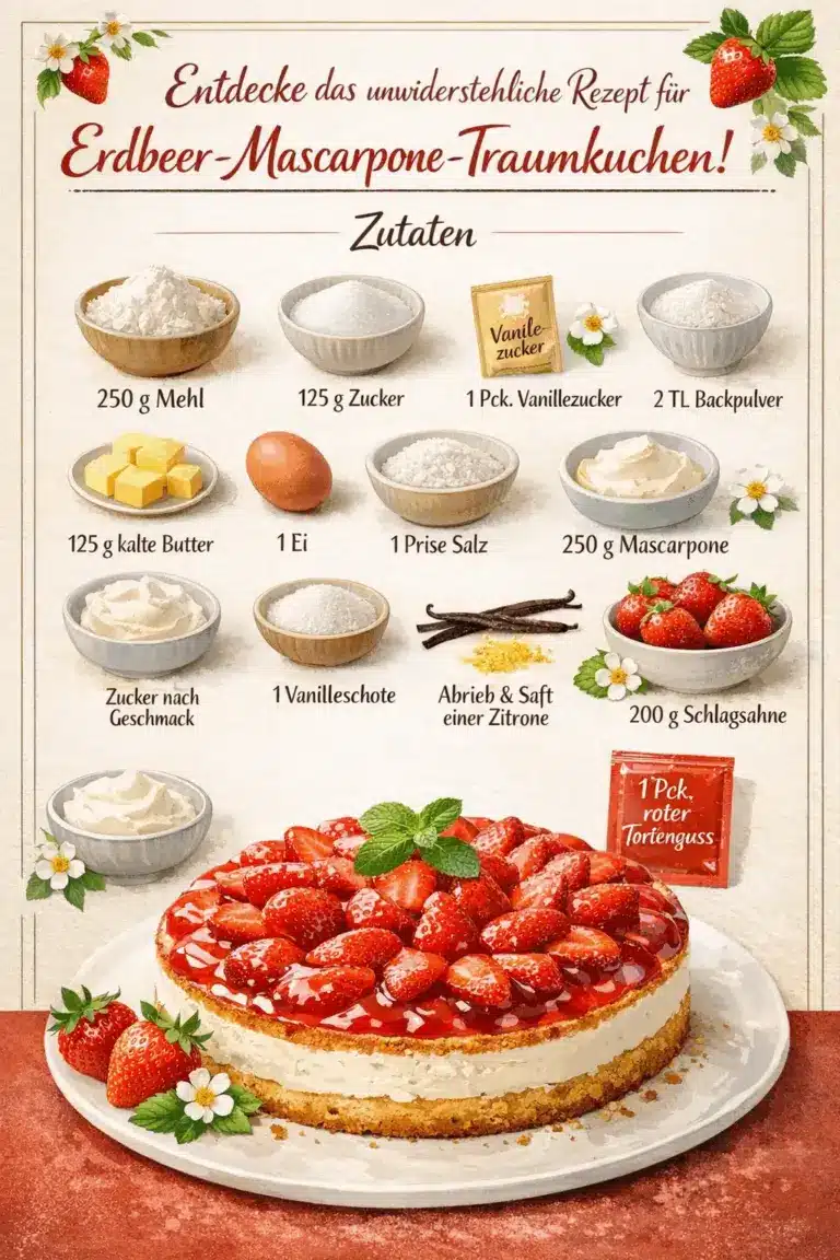Erdbeer Mascarpone Kuchen Rezept