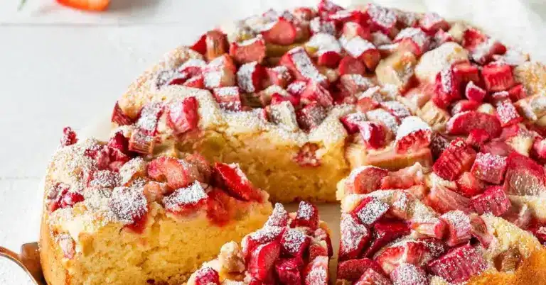 Erdbeer-Rhabarber-Joghurtkuchen