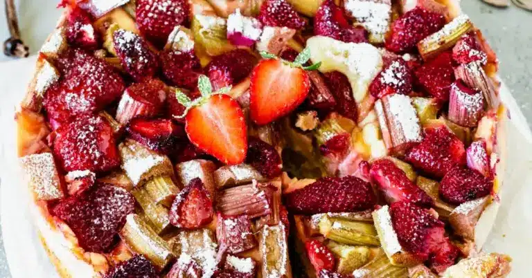 Erdbeer-Rhabarber-Kuchen mit Pudding | Simply Yummy