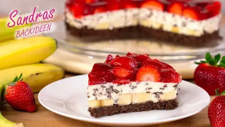 Erdbeer-Stracciatella-Bananen-Torte – Sandras Backideen