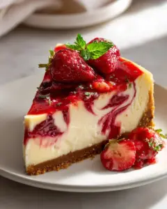 Cremiger Erdbeer-Swirl Cheesecake