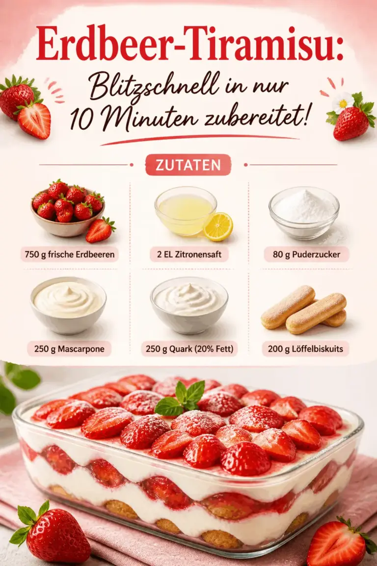 Erdbeer-Tiramisu: Blitzschnell in nur 10 Minuten zubereitet! – Rezepte der Oma