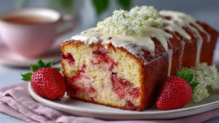 Erdbeerkuchen mit Holunder