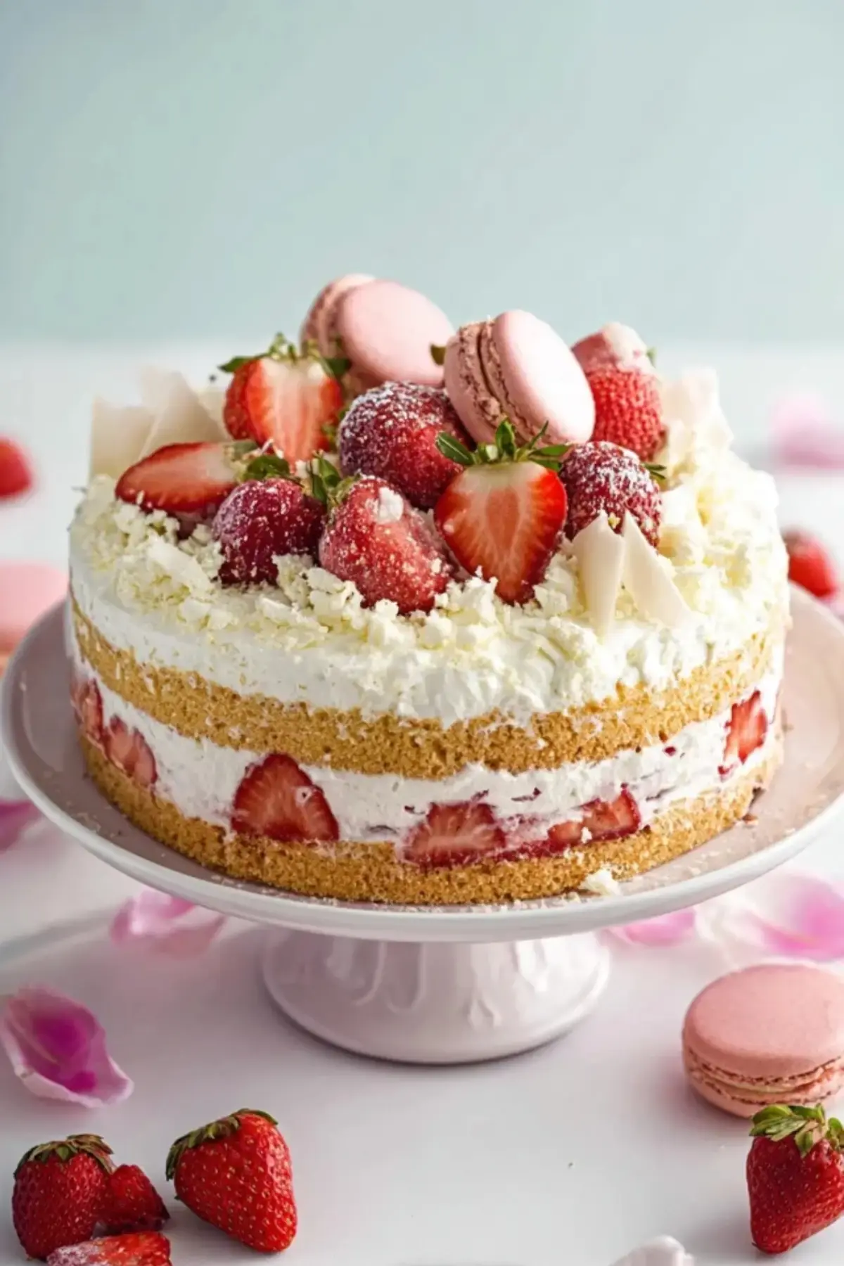 Erdbeertorte mit weißer Schokolade und Quarkcreme