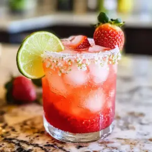 Erfrischende Erdbeer-Limetten-Mocktail-Margarita