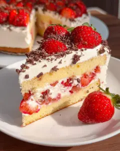 Fantakuchen mit Erdbeeren