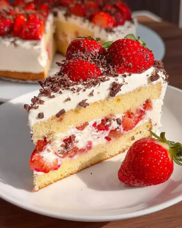 Fantakuchen mit Erdbeeren