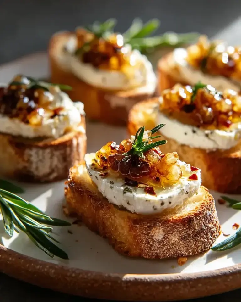 Feta Crostini mit scharfem Honig
