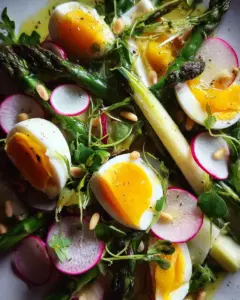 Frühlingsalat mit Spargel und Ei