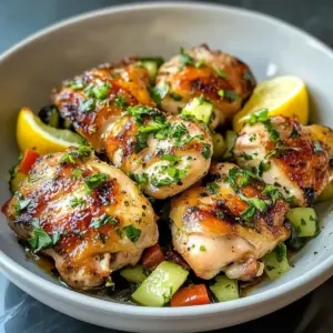 Einfaches Rezept für gebackene Zitronen-Hühnchenschenkel