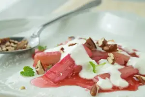 Gebackener Rhabarber mit Joghurt