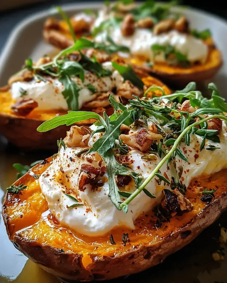 Gefüllte Süßkartoffeln mit Burrata