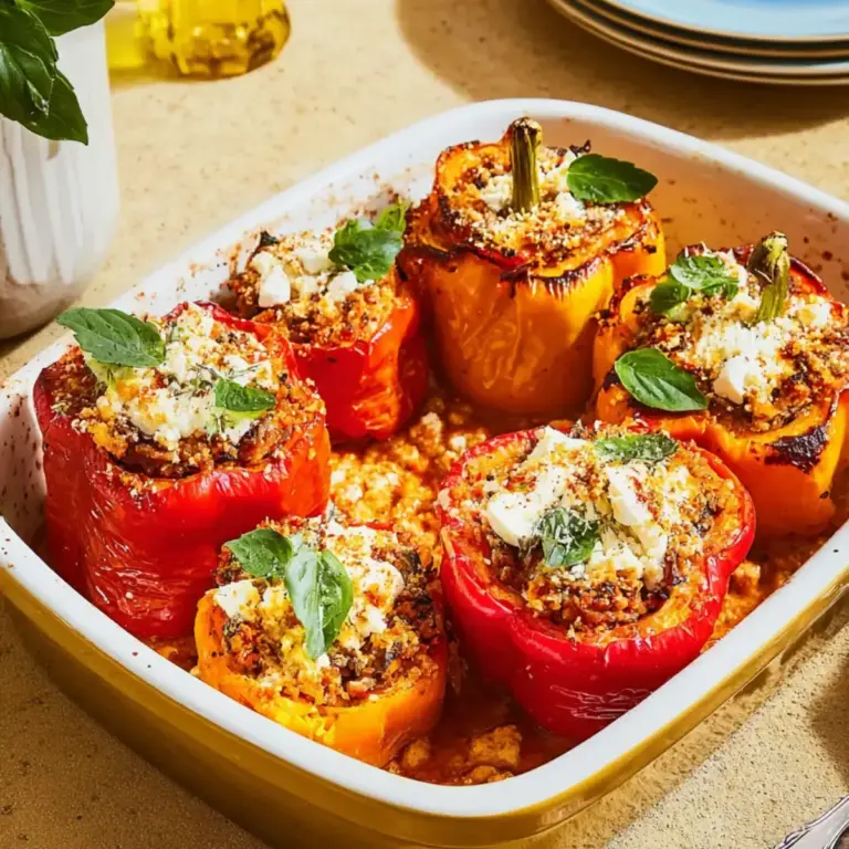 Gefüllte Paprika vegetarisch mit Reis und Feta – Muma’s Kitchen