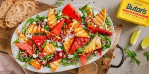 Gegrillter Wassermelonen-Halloumi-Salat