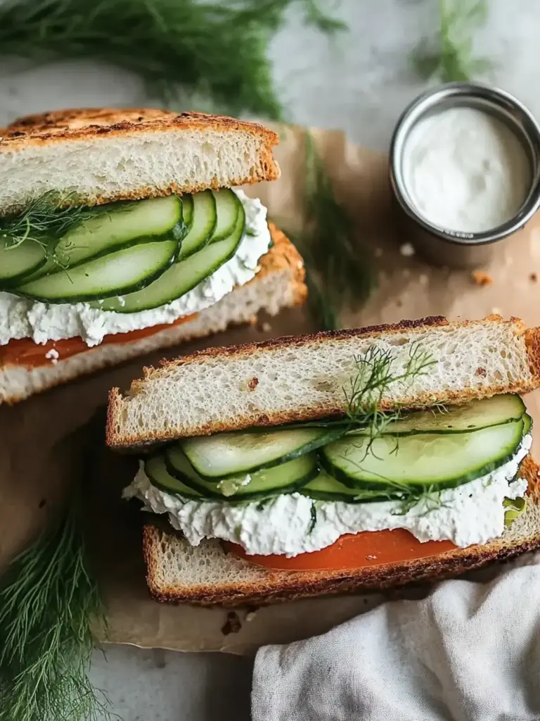 Gesunder Sommer Knuspriger Gurken-Sandwich – Erfrischend und Lecker
