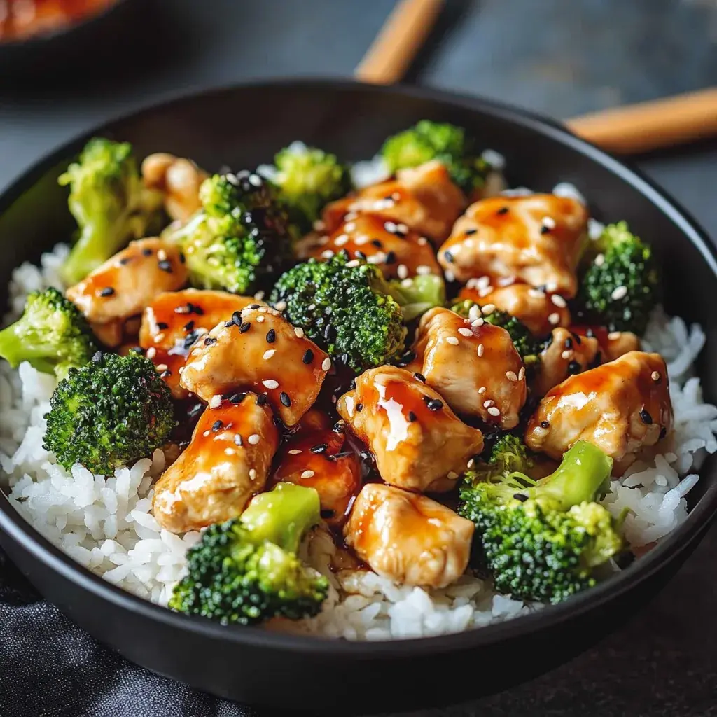 Gesundes Chicken Teriyaki Brokkoli Reis