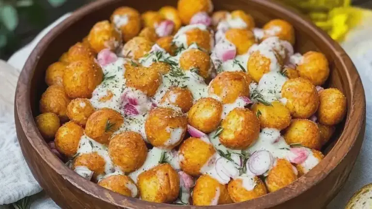 Gnocchi Salat knusprig mit frischem Gemüse zubereiten