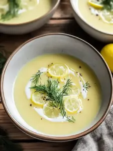 Leckere griechische Eier-Zitronen-Suppe leicht zubereitet