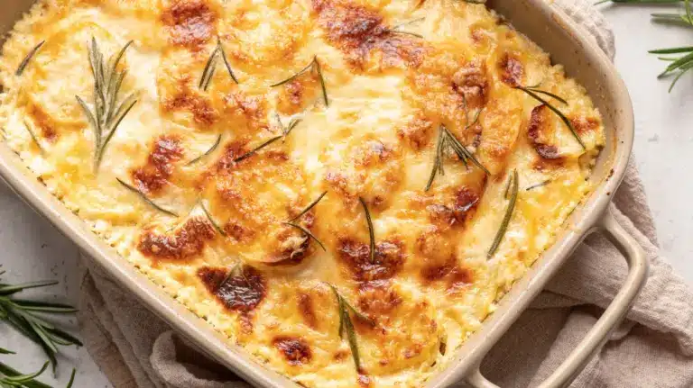 Griechischer Kartoffelauflauf mit Feta-Sauce: Schmeckt wie Urlaub aus dem Ofen