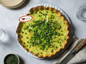 Grüne Frühlings-Quiche mit Erbsen und Kartoffeln | Rezept | Kitchen Stories