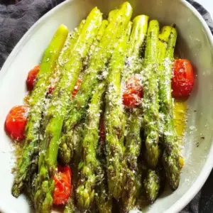 Grüner Spargel aus dem Ofen mit Parmesan