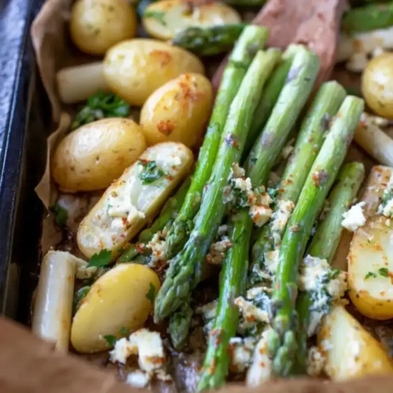 Grüner Spargel im Backofen