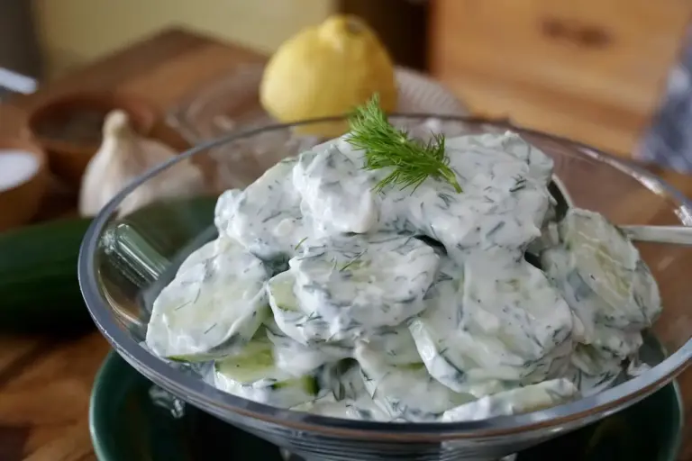 Best Cucumber Salad – Creamy! Crunchy! Garlicky!