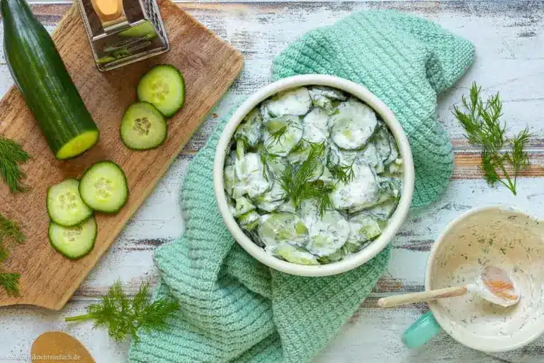 Gurkensalat mit Joghurt-Dressing