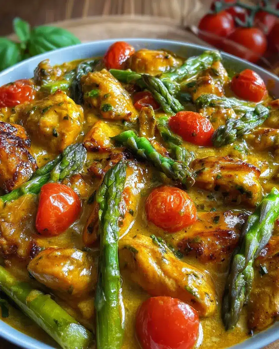 Hahnchen mit Spargel schnelles Pfannenrezept
