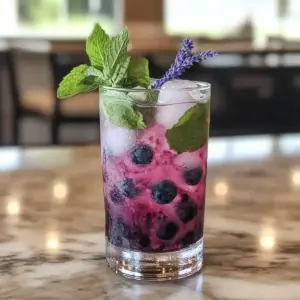 Heidelbeer Lavendel Mojito Mocktail
