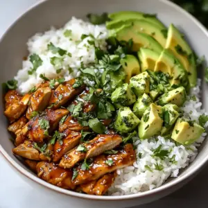Honey Lime Chicken Avocado Rice Bowl Quick and Easy