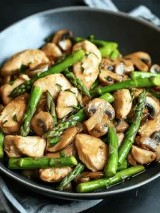 Easy Chicken, Asparagus, and Mushroom Skillet Recipe for Dinner