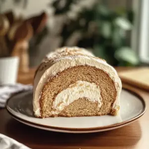 Saftige Kaffee Biskuitrolle mit luftiger Füllung – Einfaches Rezept