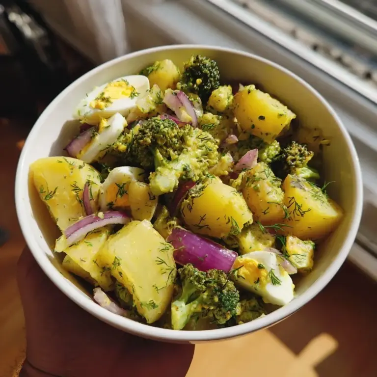 Herzhafter Kartoffel-Brokkoli-Salat mit Dill-Senf-Vinaigrette – LNNRW