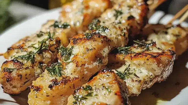 Knoblauch Parmesan Hähnchenspieße grillen und genießen