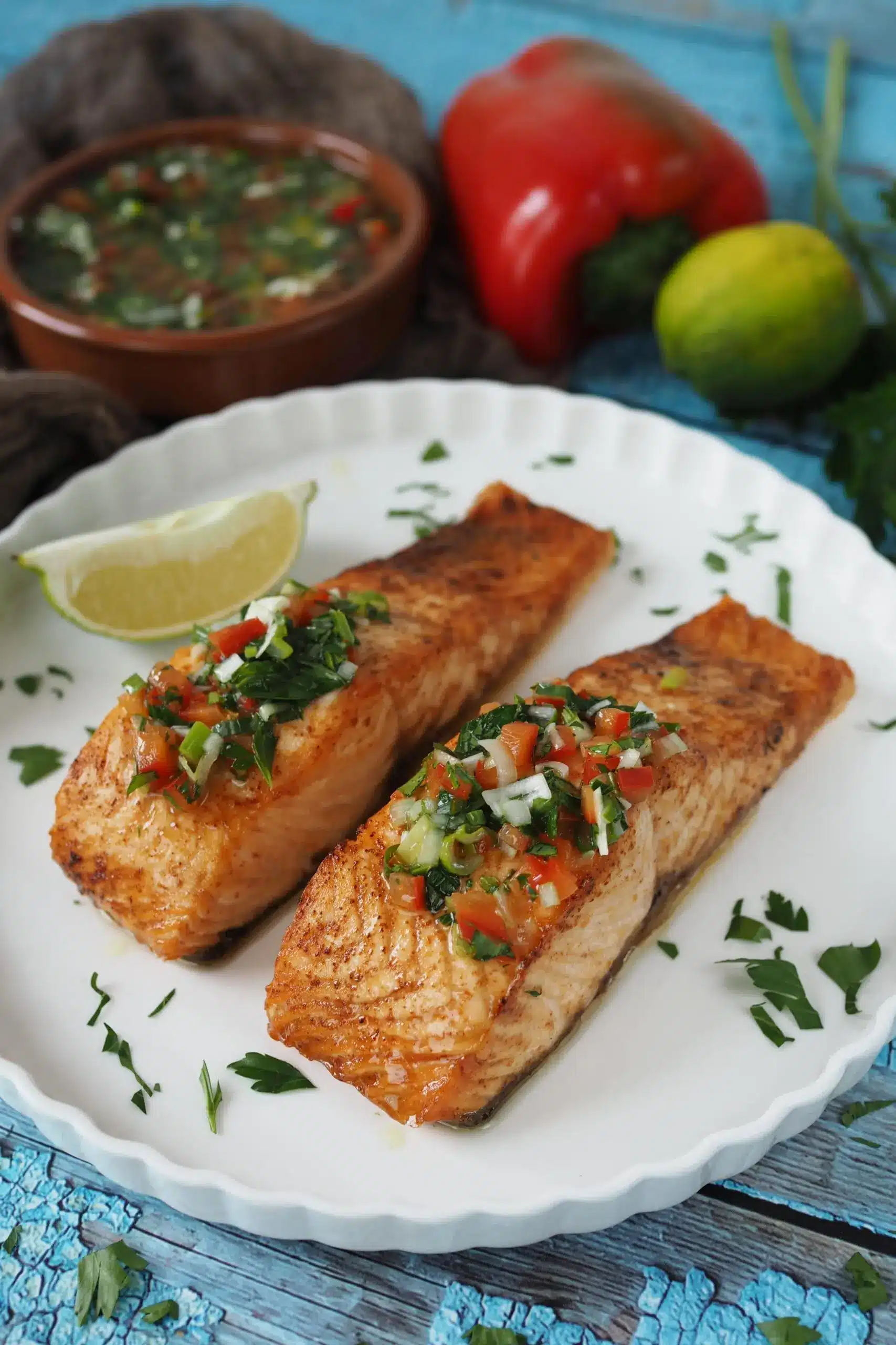 Lachs aus der Heißluftfritteuse