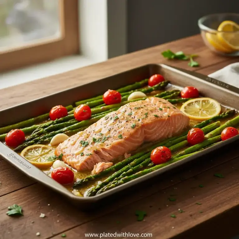 Sheet Pan Lemon Garlic Butter Salmon Recipe – Easy Dinner