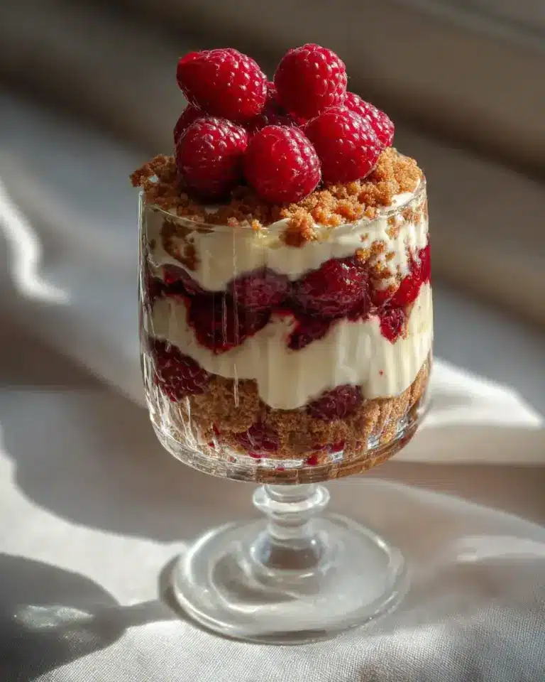 Mascarpone-Dessert mit Himbeeren im Glas – einfach & cremig