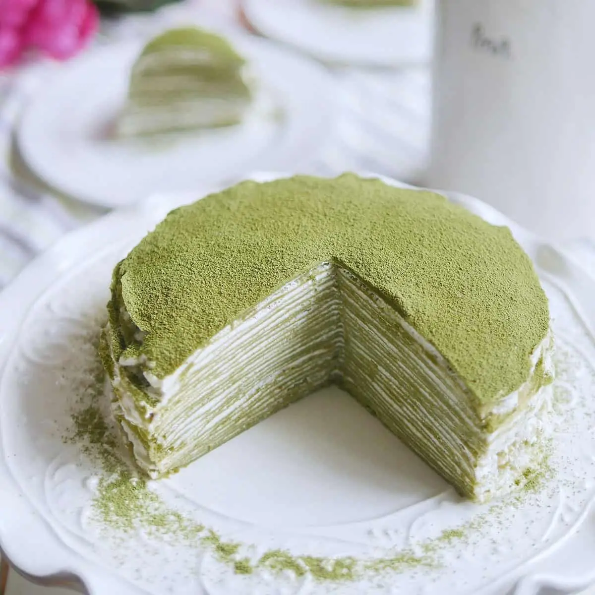 Matcha Mille Crepe Kuchen