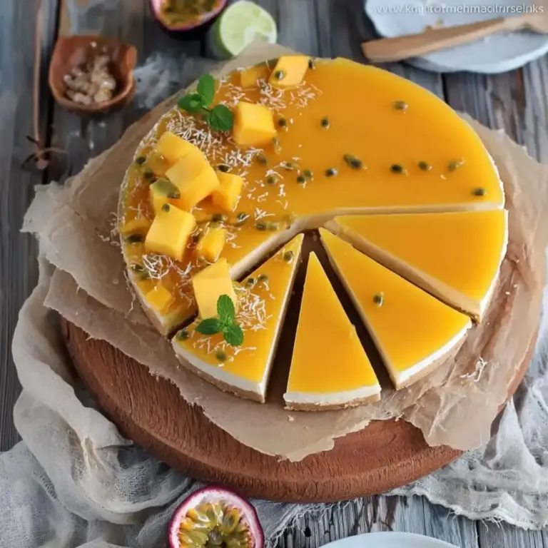 No Bake Mango-Maracuja Cheesecake – 1 einfaches Rezept – Muma’s Kitchen