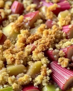 Omas Rhabarberkuchen Rezept mit Streusel (Einfach & Vegan)