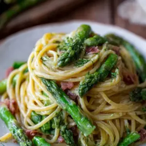 Pasta mit grünem Spargel