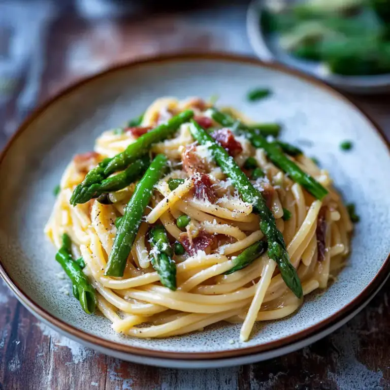 Pasta mit grünem Spargel und zarten Aromen genießen